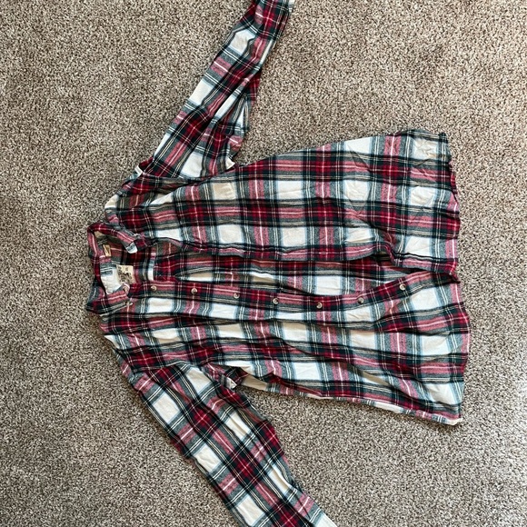 🩵Plaid men’s Shirt - Red and White - Picture 1 of 2